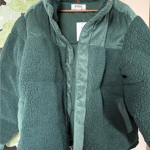Stoic Green Sherpa puffer Jacket
